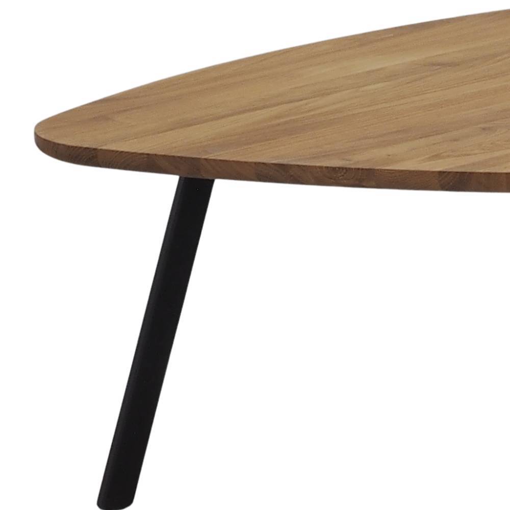 Couchtisch Lowellsa aus Eiche Massivholz in Wankelform