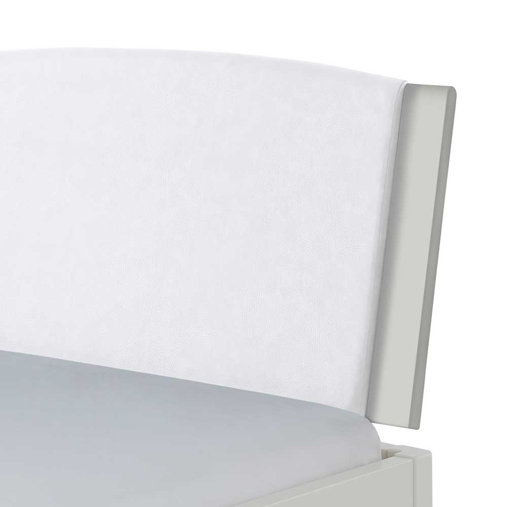 Weißes 140 cm Bett Jerry aus MDF 38 cm Einstiegshöhe
