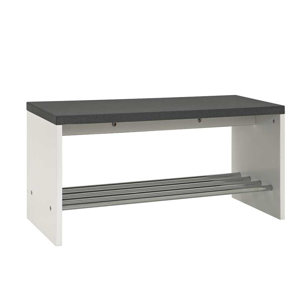 Schuhbank Top in Weiß Grau 80 cm breit