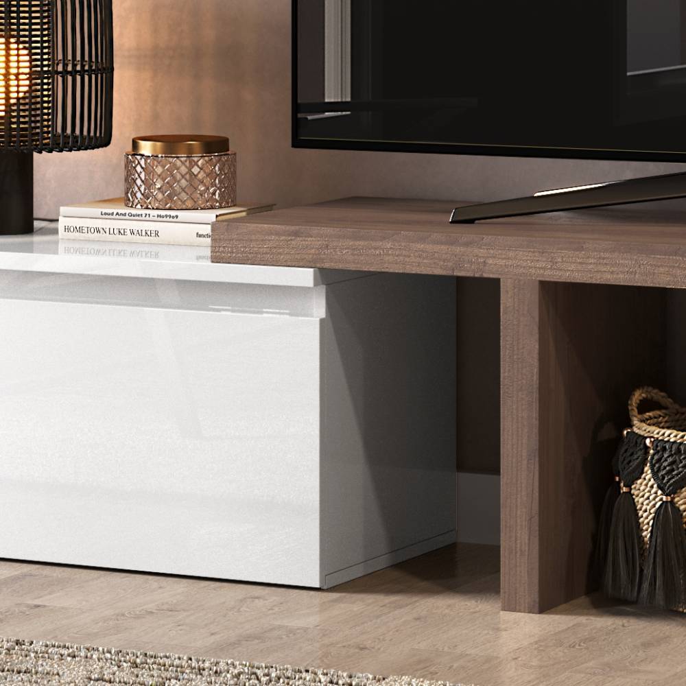 TV Wohnwand Castilu 202 cm hoch in modernem Design (neunteilig)