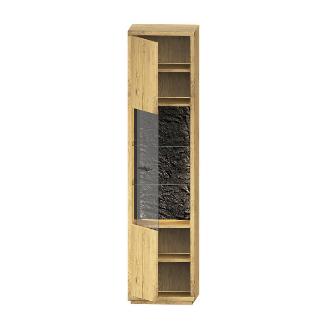 Fernseher Schrankwand Ostoro in Wildeiche Bianco - modernes Design (dreiteilig)