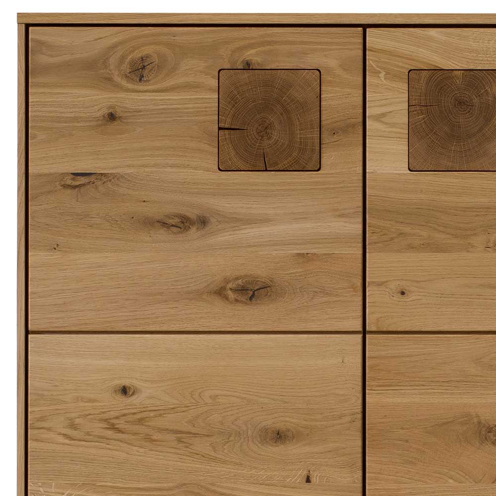 Wohnzimmeranbauwand Wildeiche Onitos in modernem Design 209 cm hoch (dreiteilig)