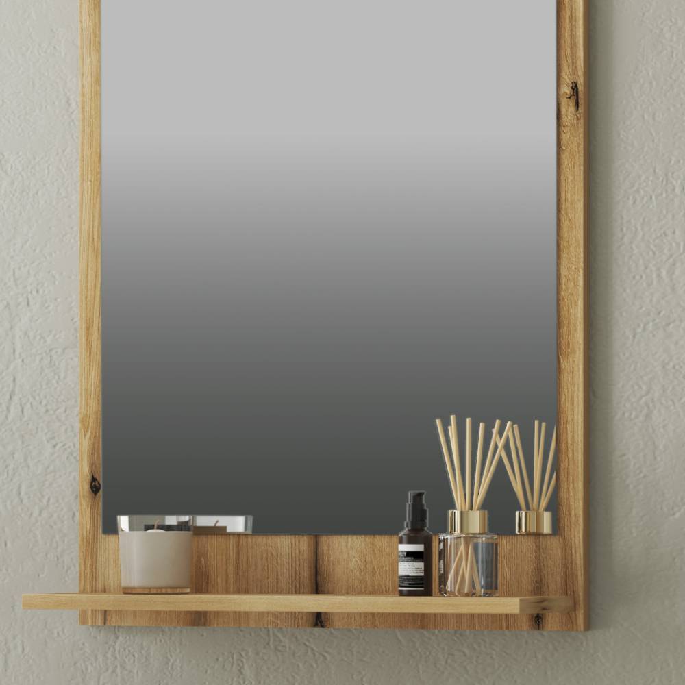 Gäste WC Waschplatz Set Pattinos in Grau und Wildeichefarben (zweiteilig)