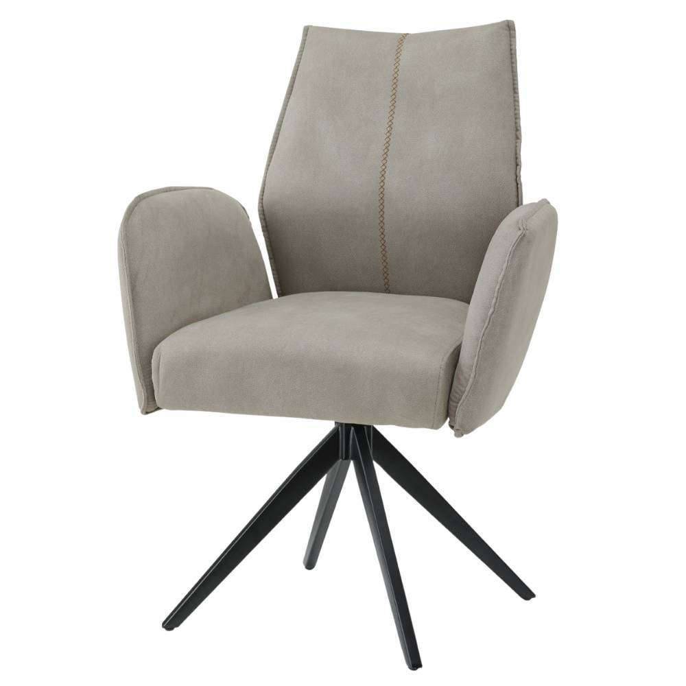 Esszimmerarmlehnstuhl Jimothy aus Microfaser um 360 Grad drehbar (2er Set)