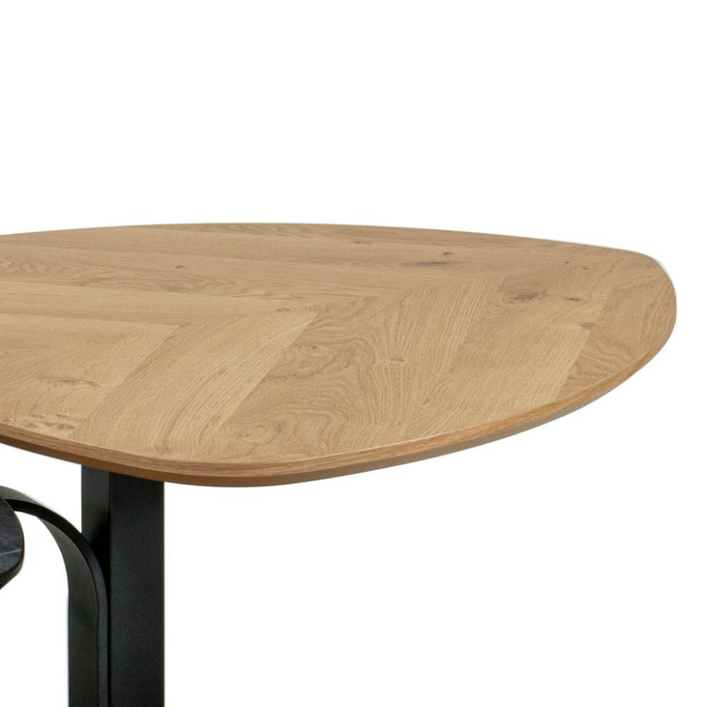 Couchtisch Rangona in Wankelform aus Wildeiche Massivholz