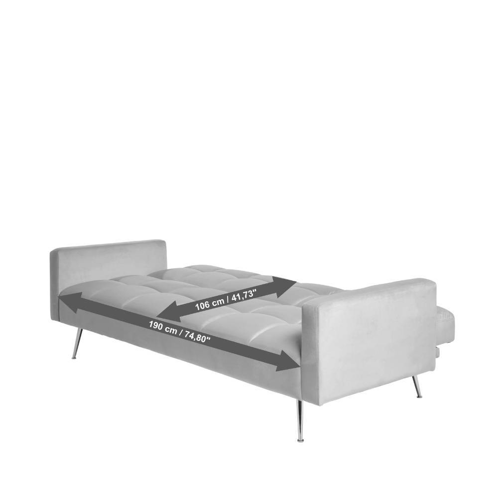 Schlafsofa Glamour aus Samt mit aufwendigen Steppungen