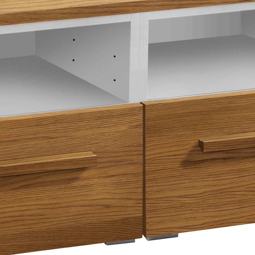 Fernsehunterschrank Galirada mit zwei Schubladen und zwei offenen Fächern