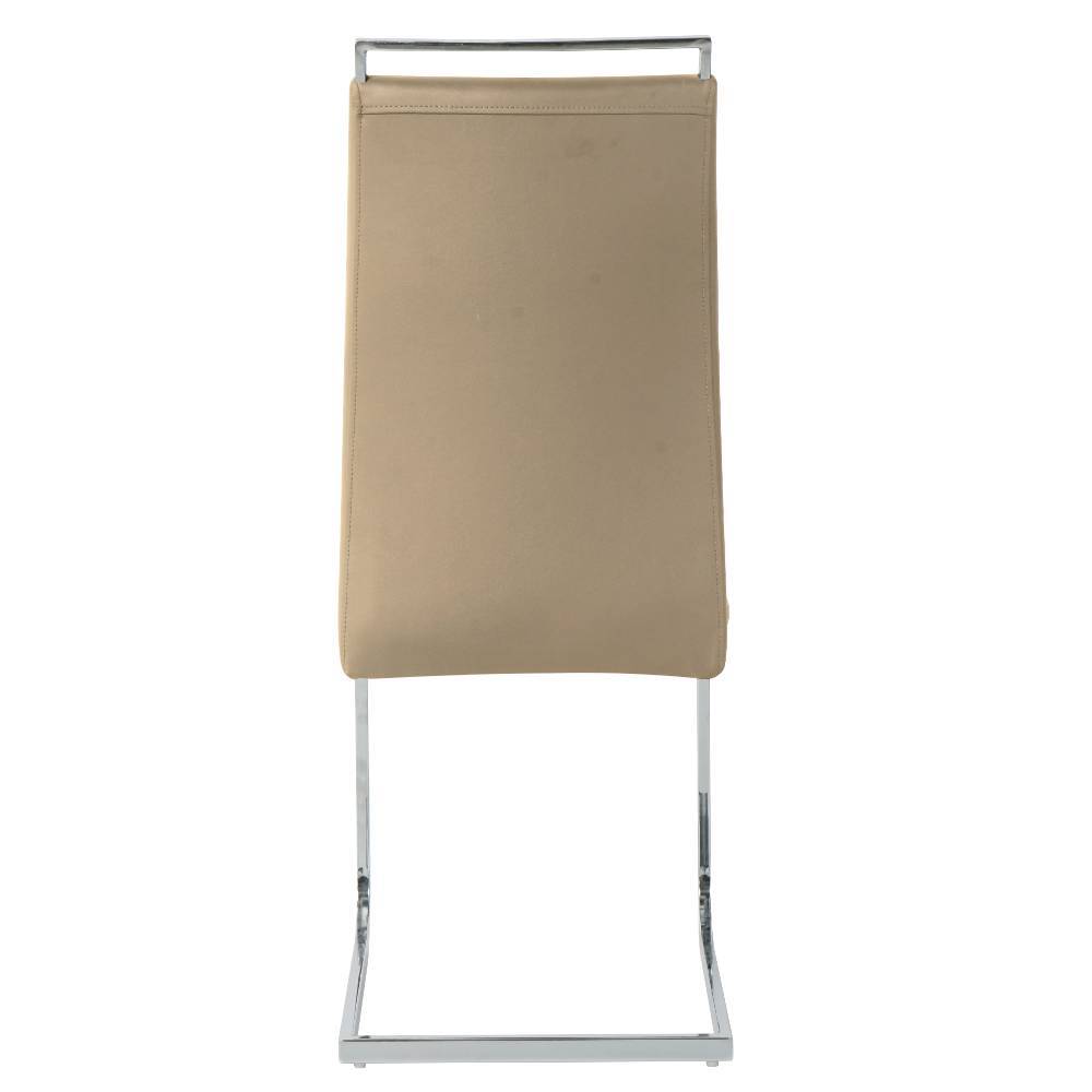 Freischwinger Stuhl Califonia in Taupe und Chromfarben (2er Set)