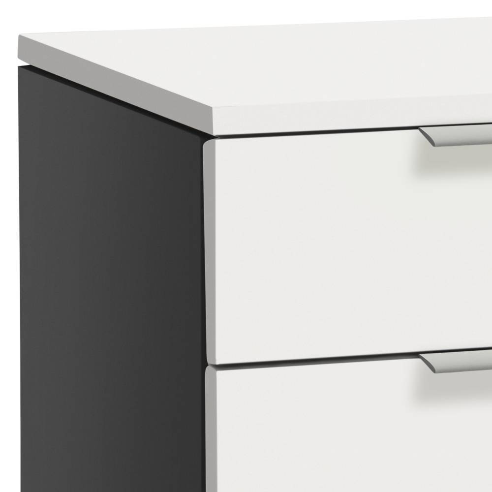 Schubladenkommode Middle in modernem Design - Weiß und Anthrazit