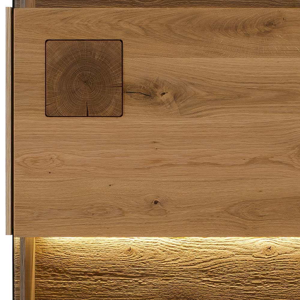 Wohnzimmeranbauwand Wildeiche Onitos in modernem Design 209 cm hoch (dreiteilig)