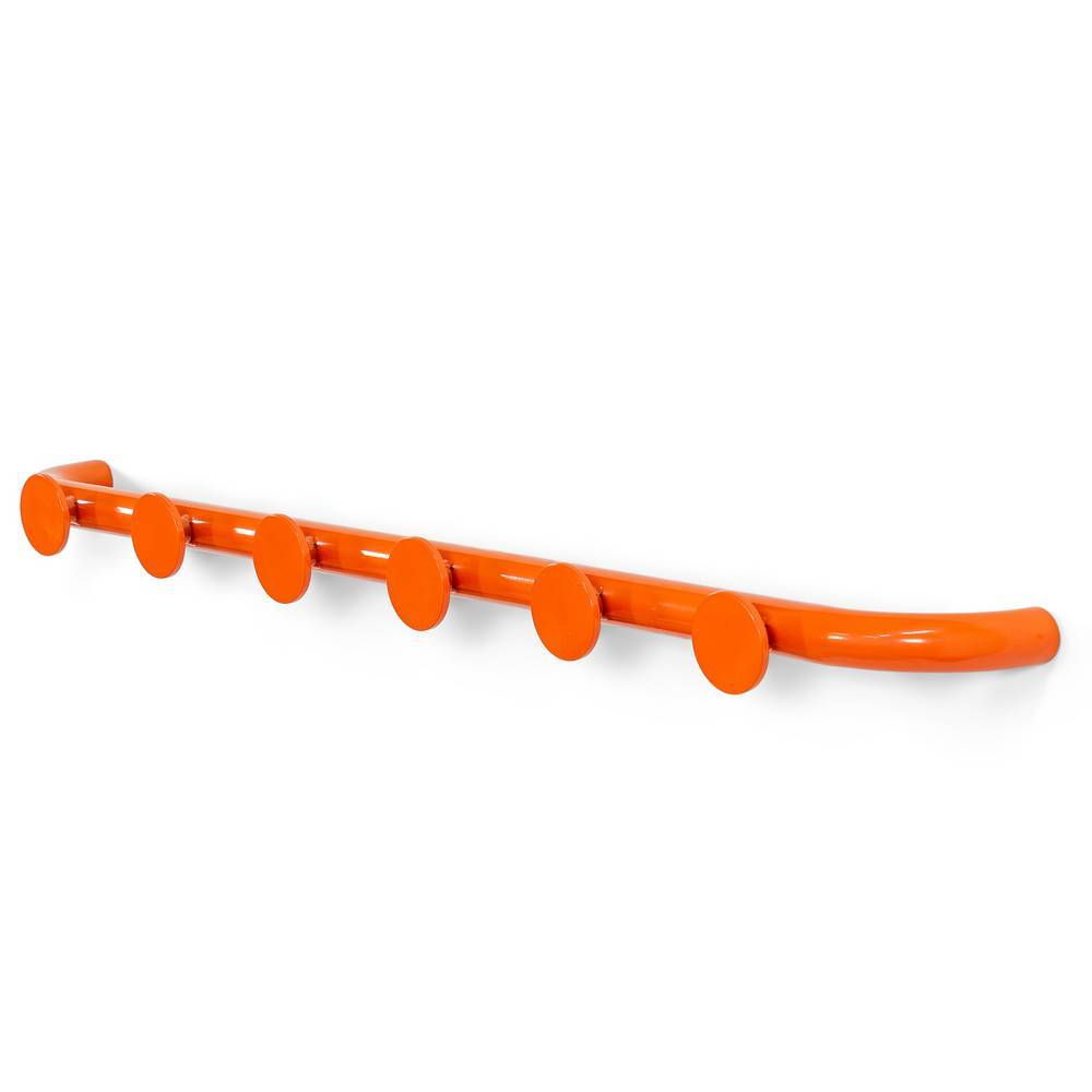 Retrostil Garderobenleiste Biancaneve in Orange mit 6 Kleiderhaken