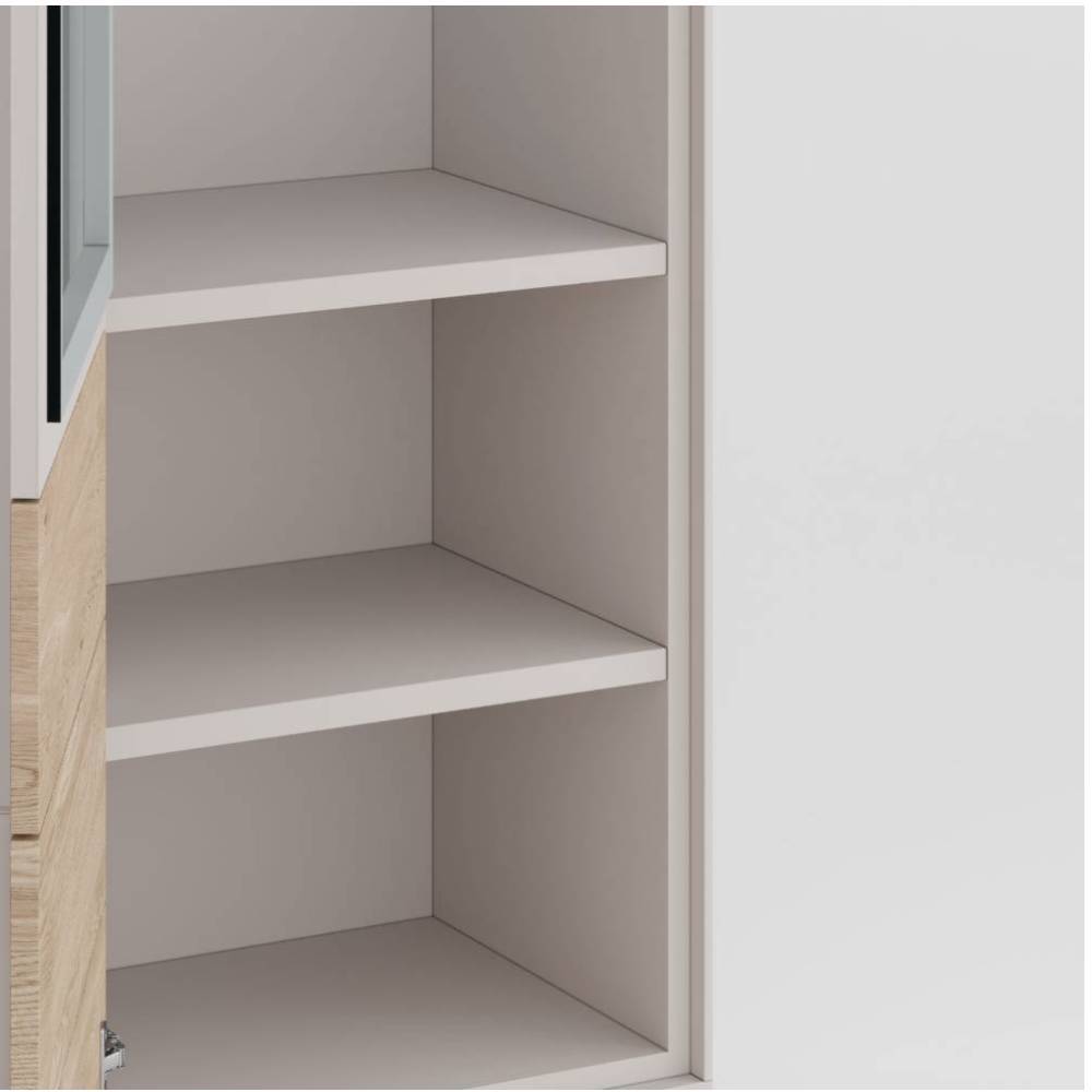 Stauraumvitrine Fortlanda mit Glastür 197 cm hoch