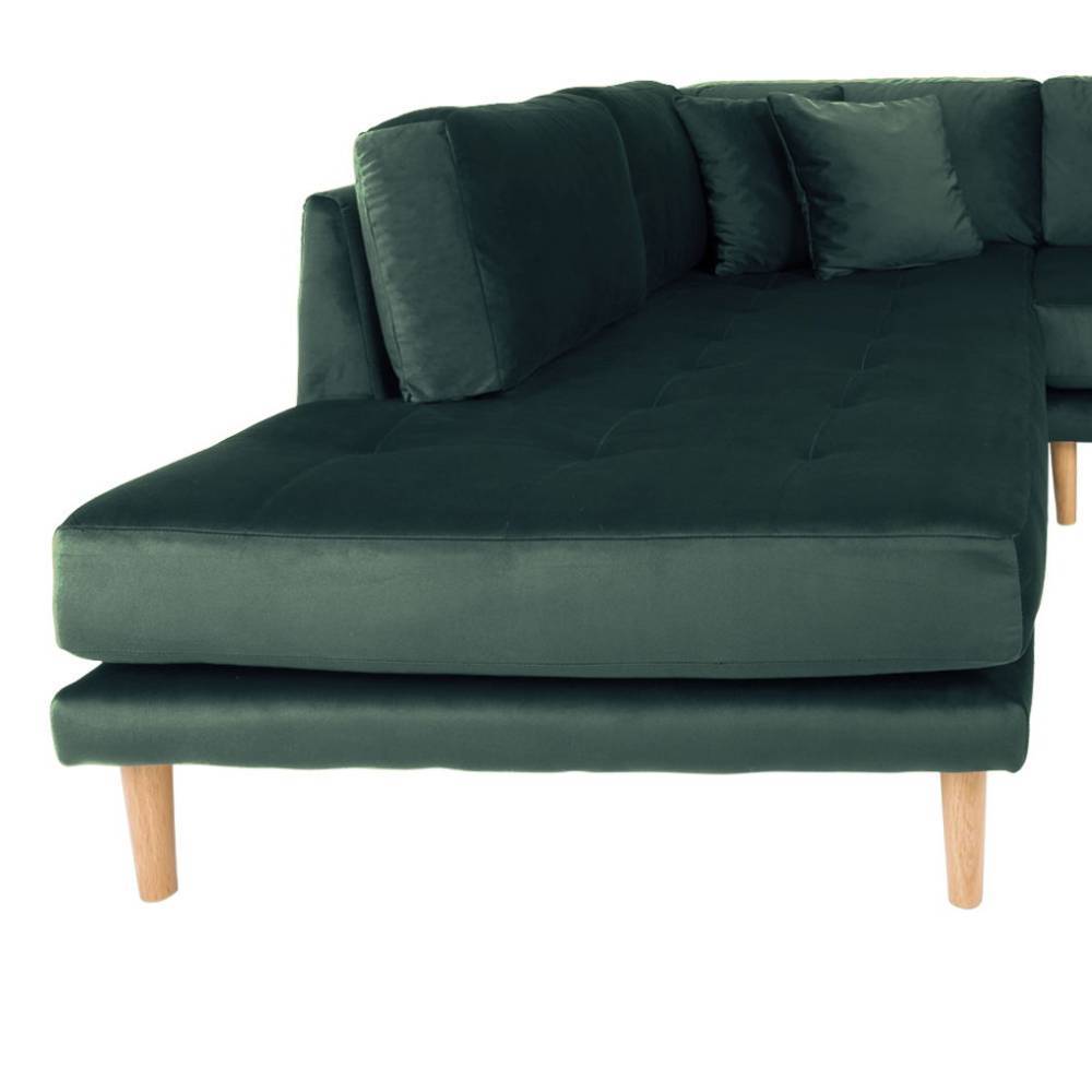 L Sofa Casiana in Dunkelgrün 257 cm breit