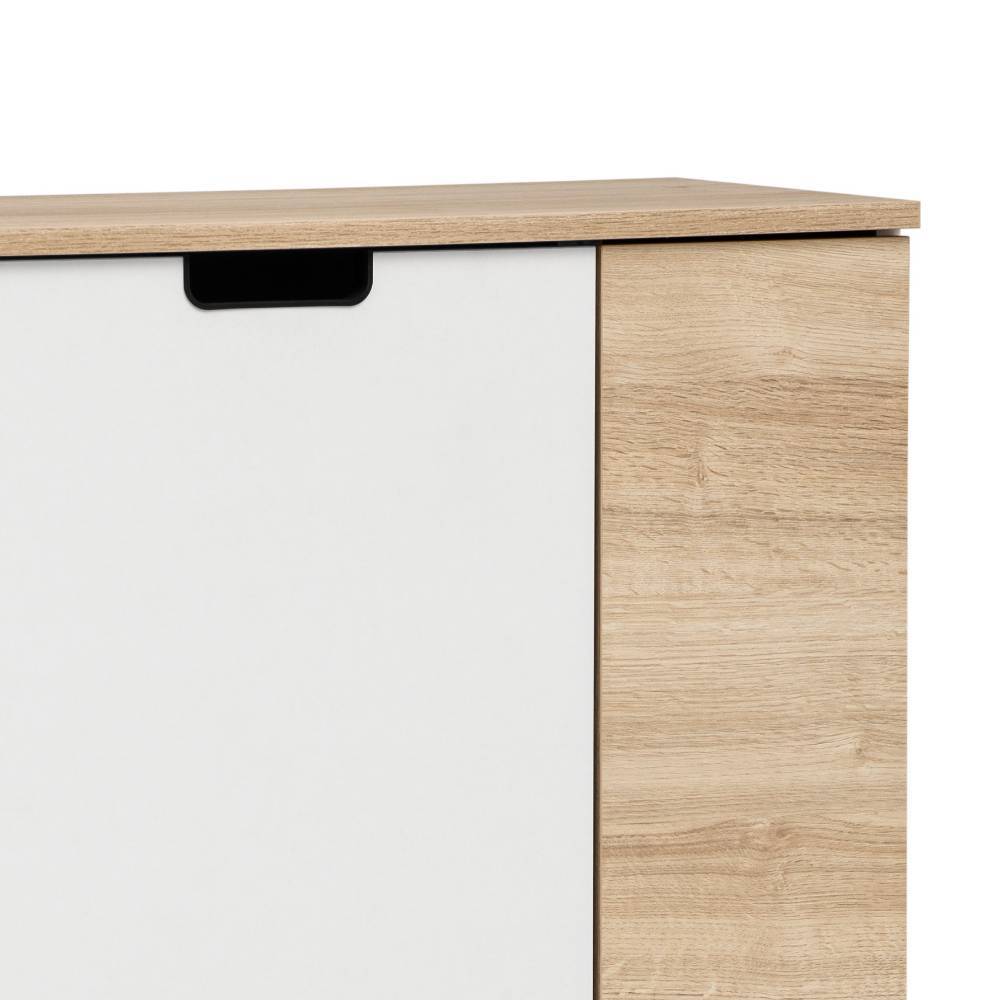 Badmidischrank Desancto in Weiß matt und Weißeiche Nachbildung