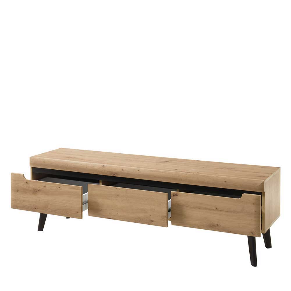 Wohnzimmermöbel Tomya im Skandi Design in Wildeichefarben (dreiteilig)