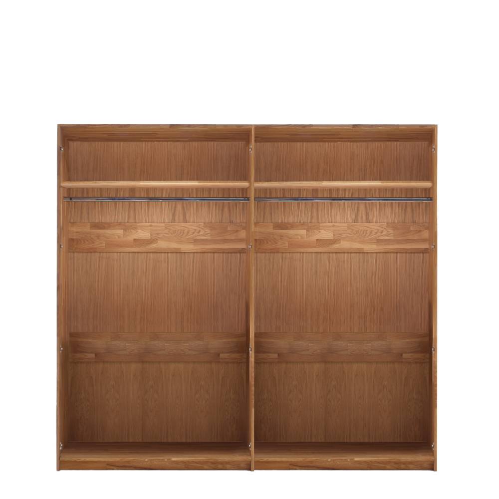 Drehtürenkleiderschrank massiv Snoba 206 cm breit aus Wildeiche Massivholz