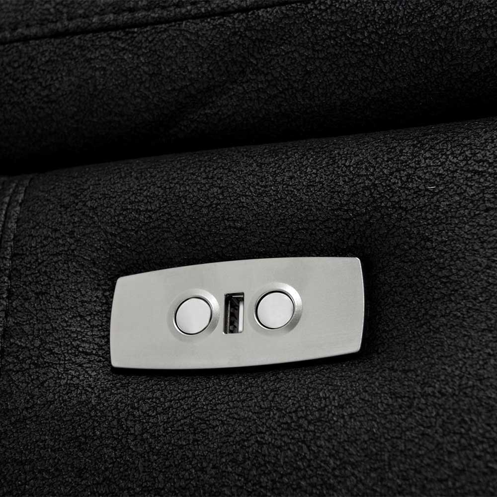 3er Sofa Emonila in Schwarz mit Relaxfunktion