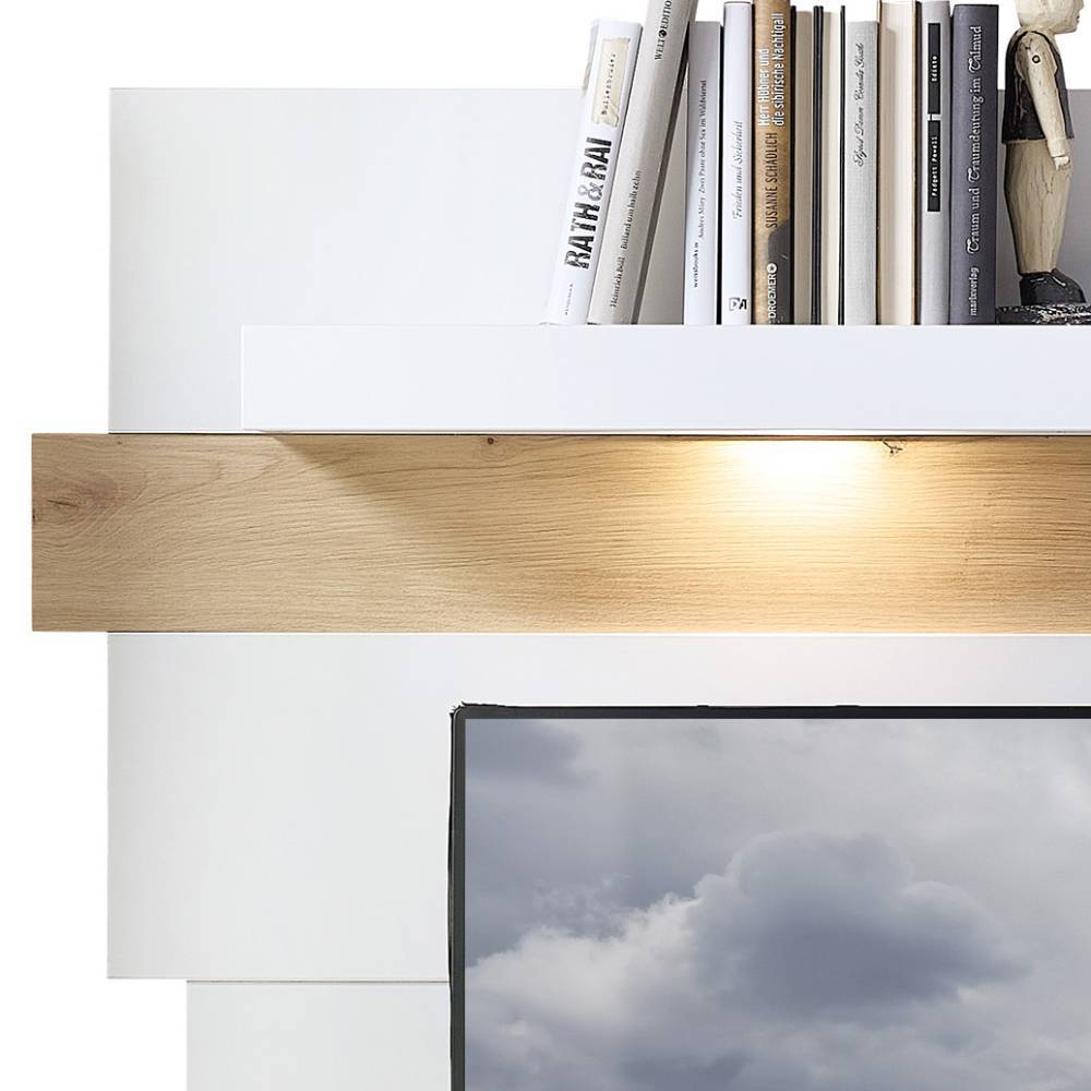 TV Wohnwand Mariocavo in modernem Design mit LED Beleuchtung (dreiteilig)