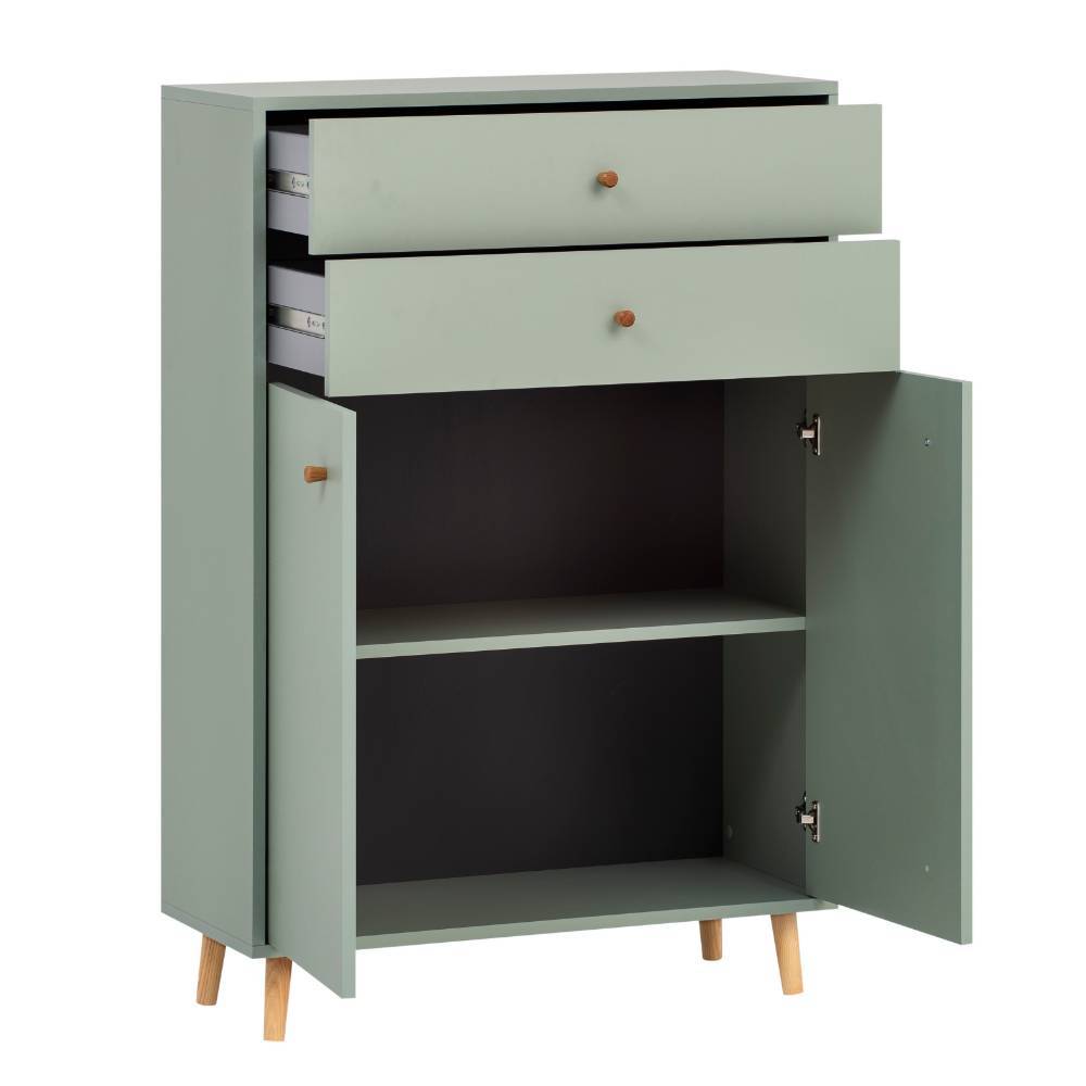 Badezimmerschrank Zytona im Skandi Design mit zwei Schubladen