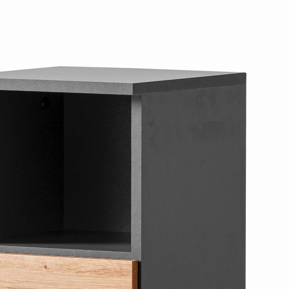 Midibadschrank Mayora in Anthrazit und Wildeichefarben