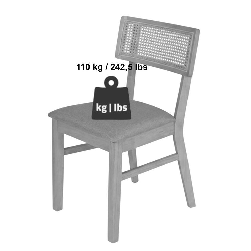 Esstisch Stühle Yasin in Silbergrau und Naturfarben (2er Set)