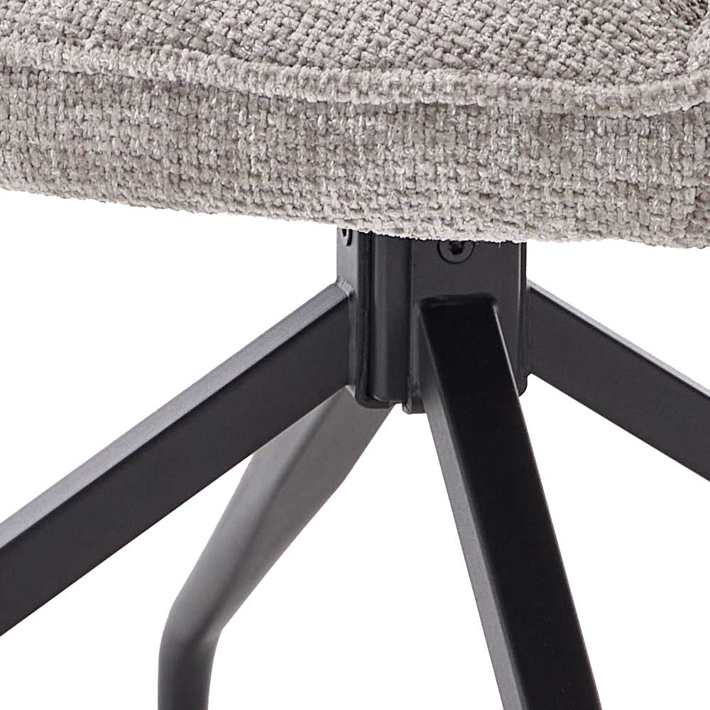 Esszimmerstuhl Gosy mit Armlehnen aus Chenillegewebe (2er Set)