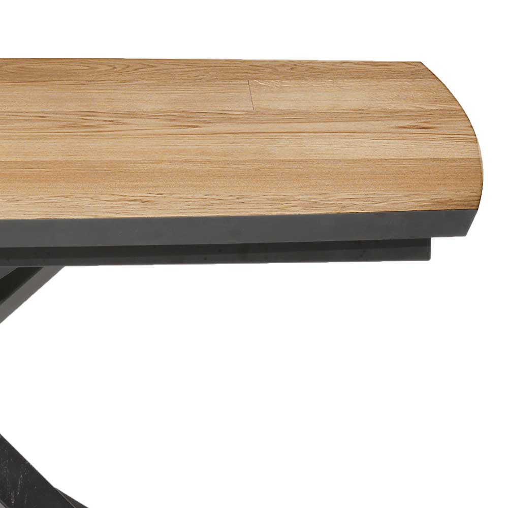 Design Esstisch Andiamo in Eiche hell und Schwarz mit Mikado Fußgestell