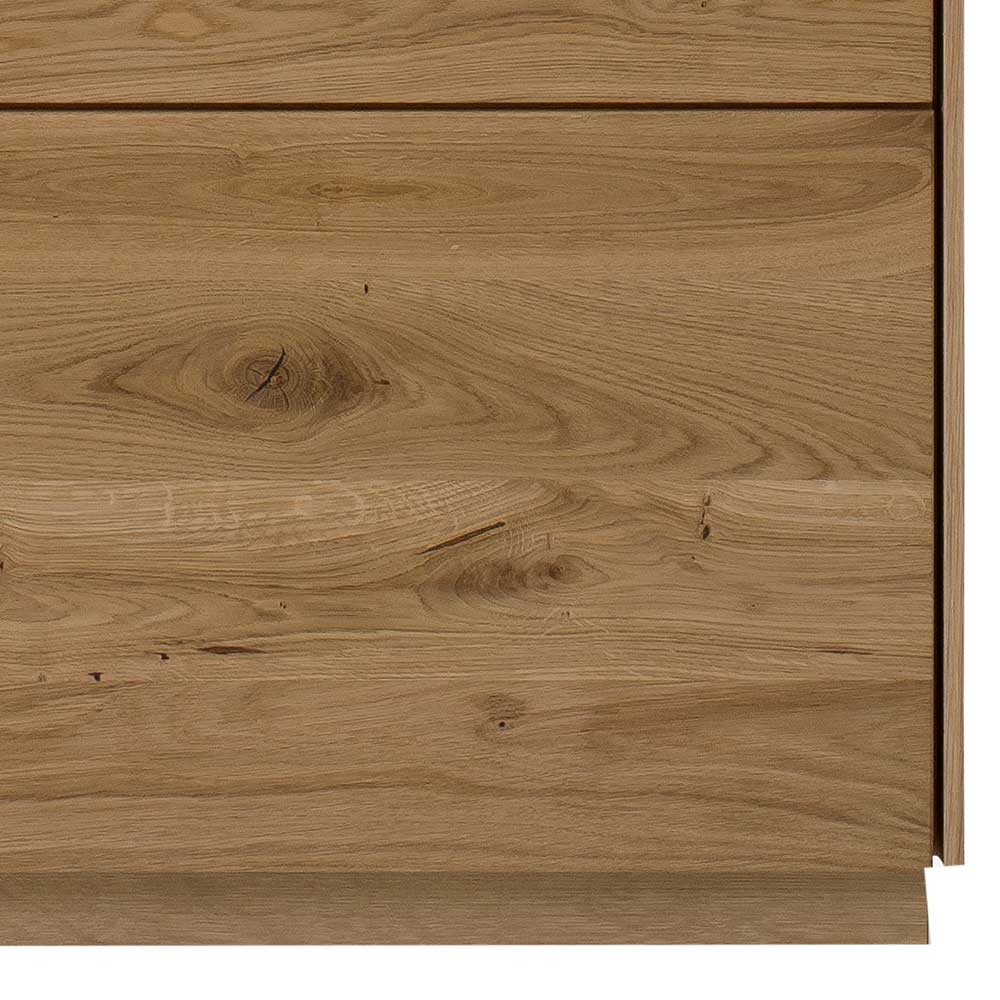 Vitrinen Highboard Onitos aus Wildeiche Massivholz 145 cm hoch