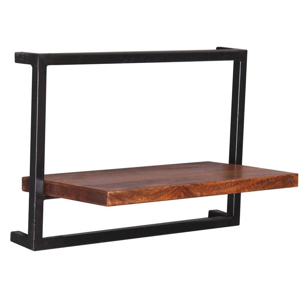 Regal massiv Espanola aus Mangobaum Massivholz und Metall (vierteilig)