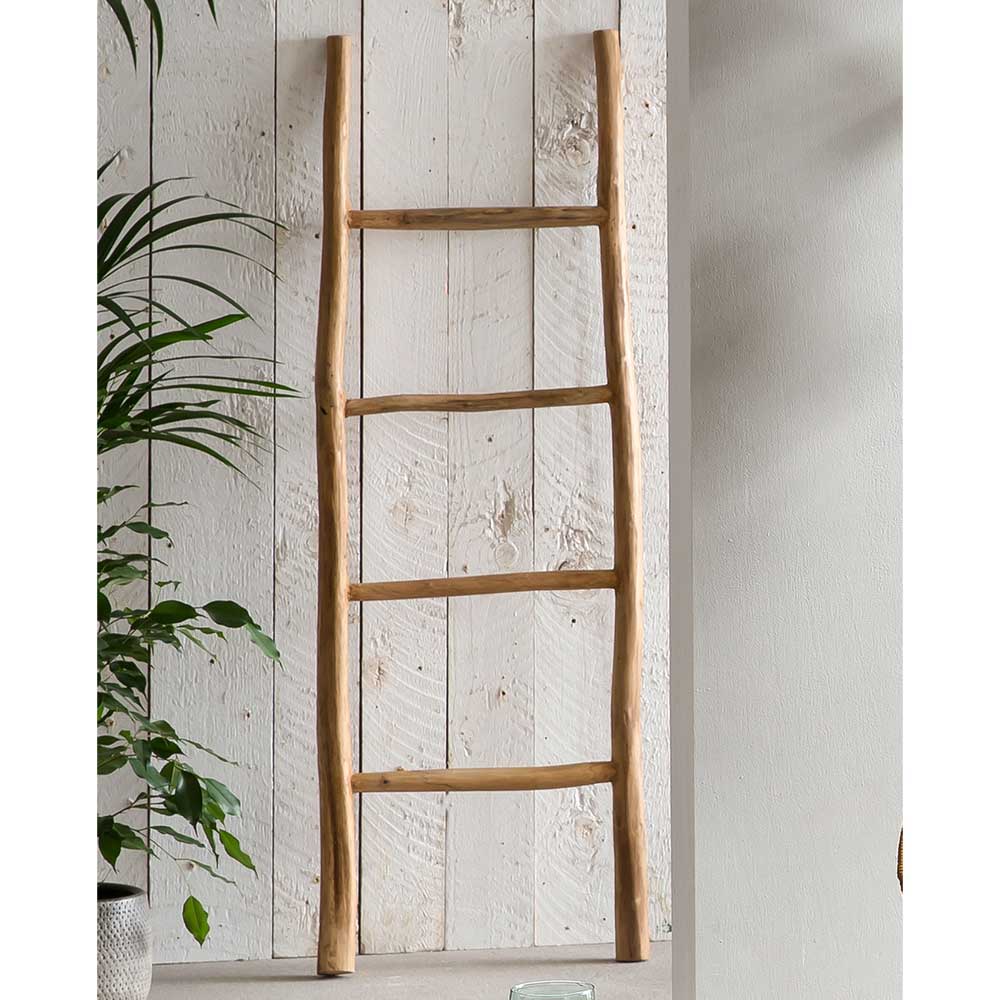 Deko Leiter Koropi aus Teak Recyclingholz im Landhausstil