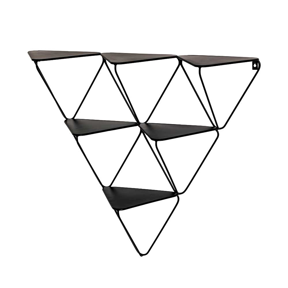 Dreieck Regale Adjoma in Schwarz aus Metall (2er Set)