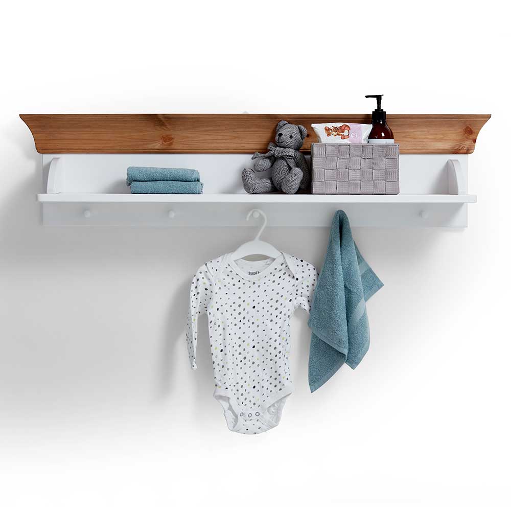 Wandboard Constanta für Babyzimmer in Weiß Kiefer massiv