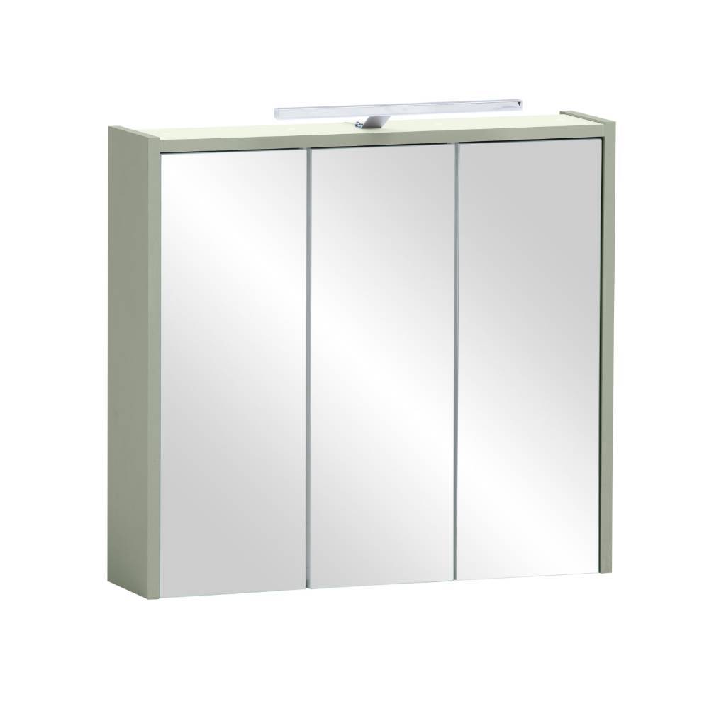 Lichtspiegelschrank Jump in Graugrün für die Wandmontage