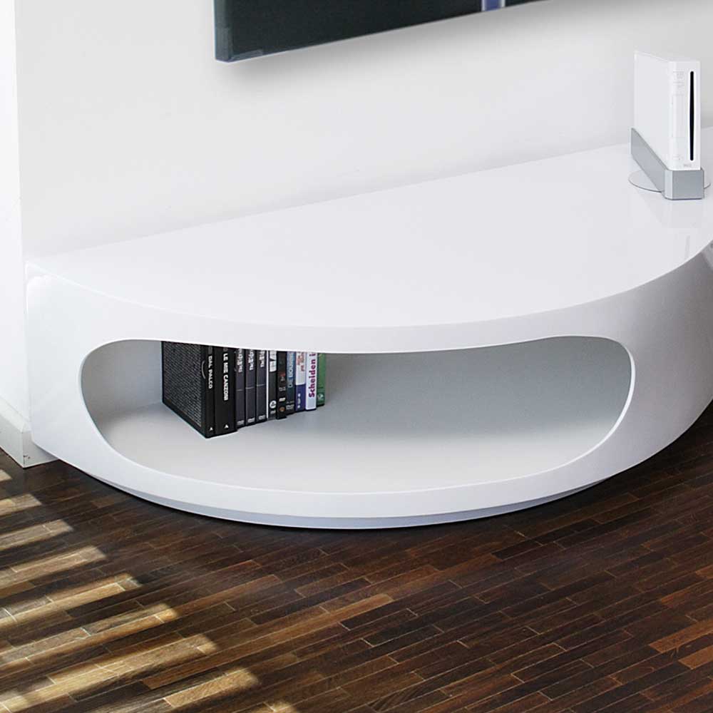 Ausgefallenes Design TV Lowboard Preview in Weiß 200 cm breit