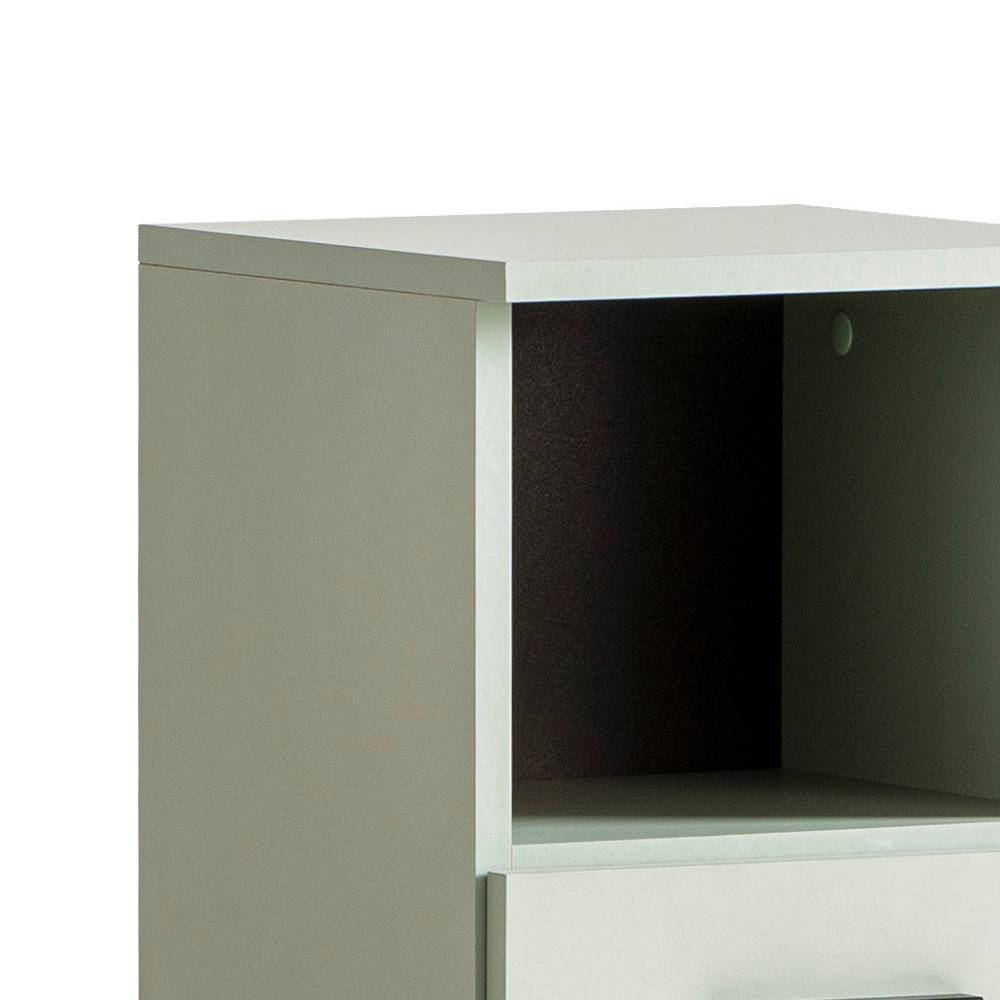 Badmidischrank Hamzad in Graugrün mit zwei Schubladen