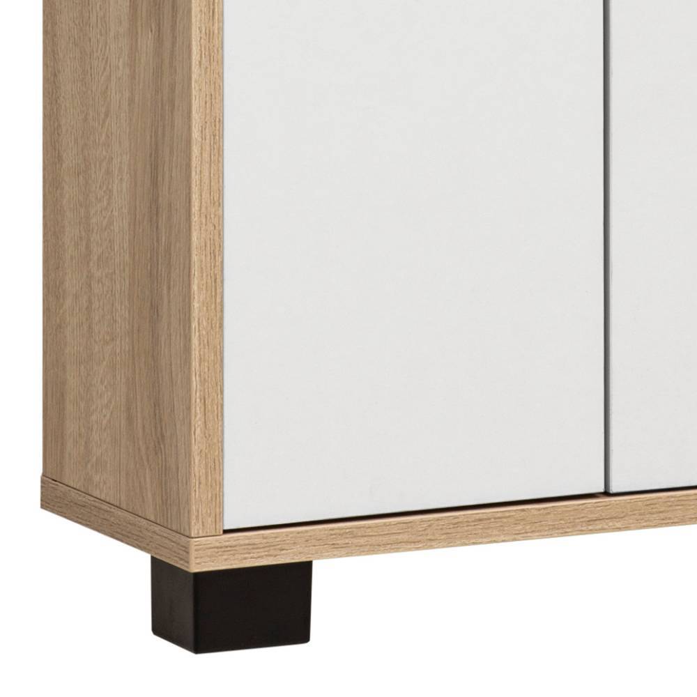 Flurschrank Lavenci in Weiß matt und Weißeiche Optik