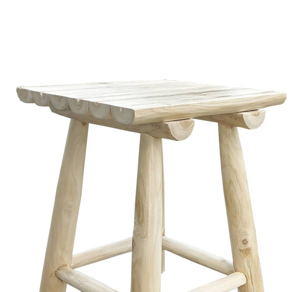 Hocker Gala aus Teak Massivholz in quadratischer Form