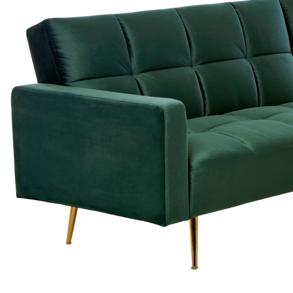 Ecksofa Glamour aus Samt mit aufwendigen Steppungen