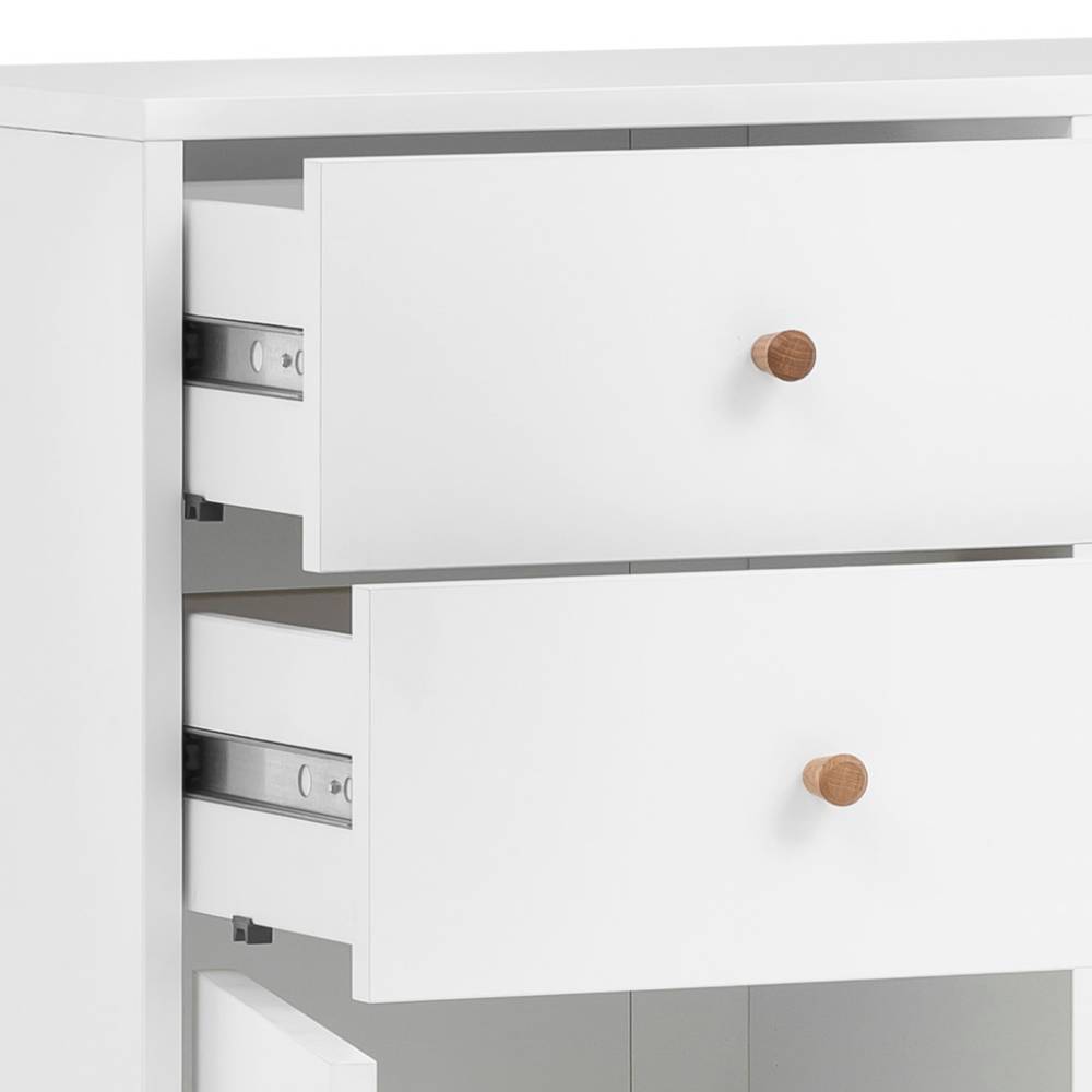 Skandi Design Midischrank Bad Linz in Weiß matt 114 cm hoch