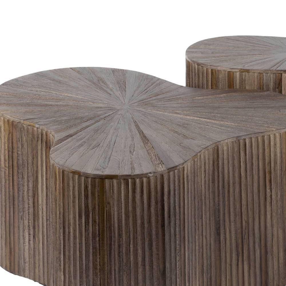 Satztisch Figureras in organischer Form aus Teak Massivholz (zweiteilig)