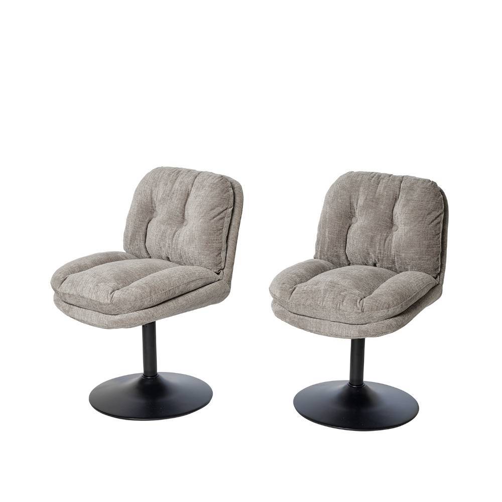 Lounge Sessel Scijara in Grau mit Gestell aus Metall (2er Set)
