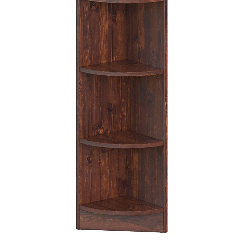 Dunkelbraunes Eck Regal Naguera in Dunkelbraun 220 cm hoch