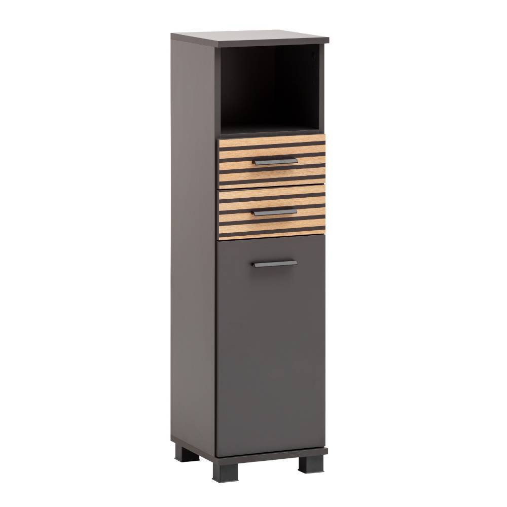 Badezimmer Schrank Bennus in Anthrazit und Paneeloptik