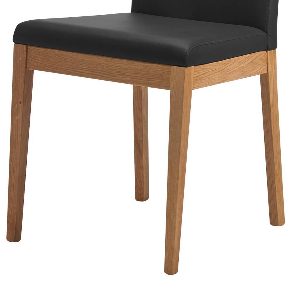 Polsterstuhl Esszimmer Ticino in Schwarz und Wildeichefarben (2er Set)