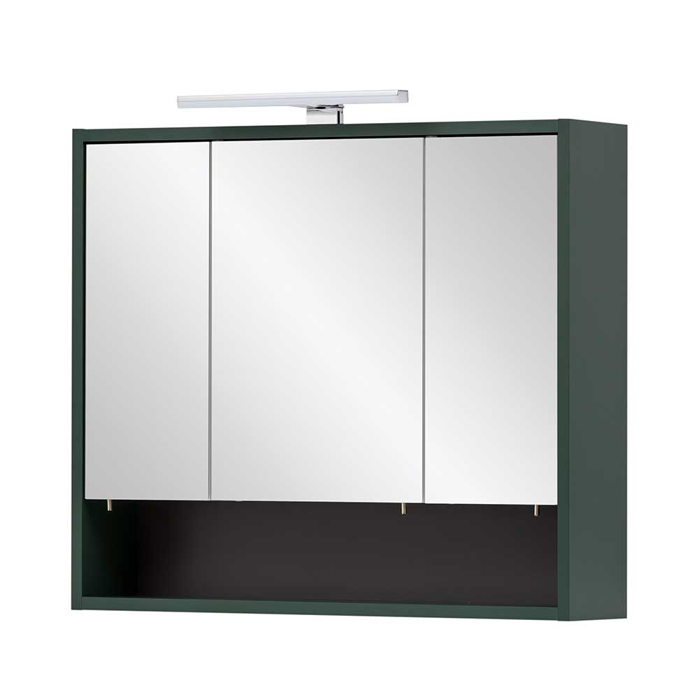 Badezimmer Spiegelschrank Call in Dunkelgrün mit LED Beleuchtung