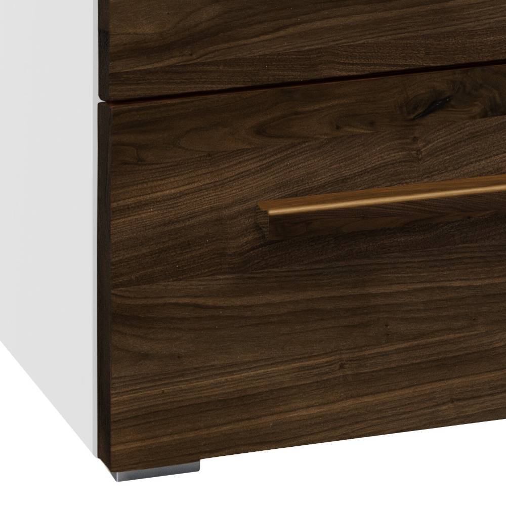 TV Sideboard Biledda in Nussbaumfarben und Weiß