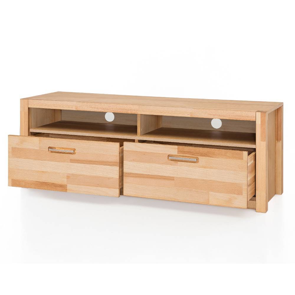 Lowboard Jameson mit zwei Schubladen aus Kernbuche Massivholz