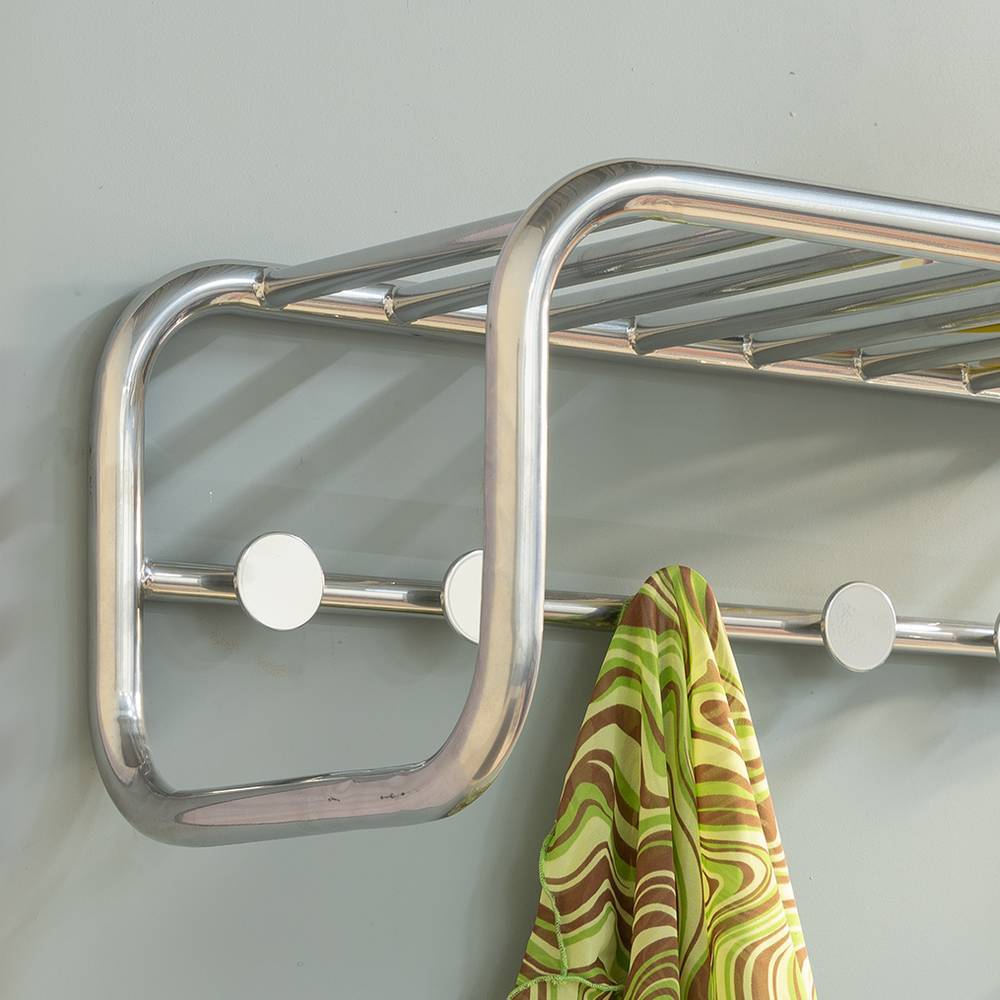 Retrostil Wandgarderobe Finigrano aus Stahl verchromt