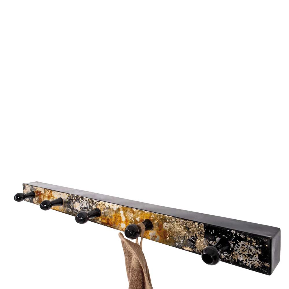 Hakenleiste Basserini aus Metall Schwarz Gold