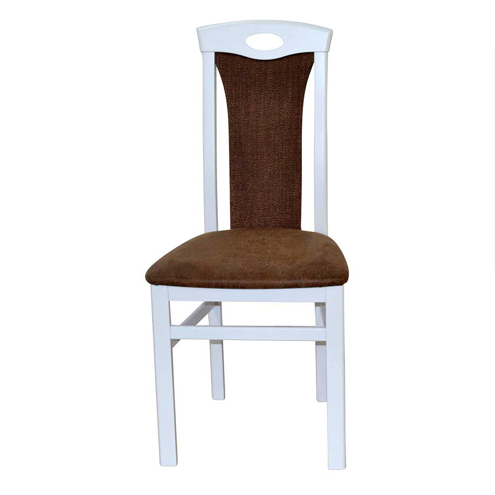 Polsterstühle Esszimmer Cafelonia in Weiß und Braun (2er Set)